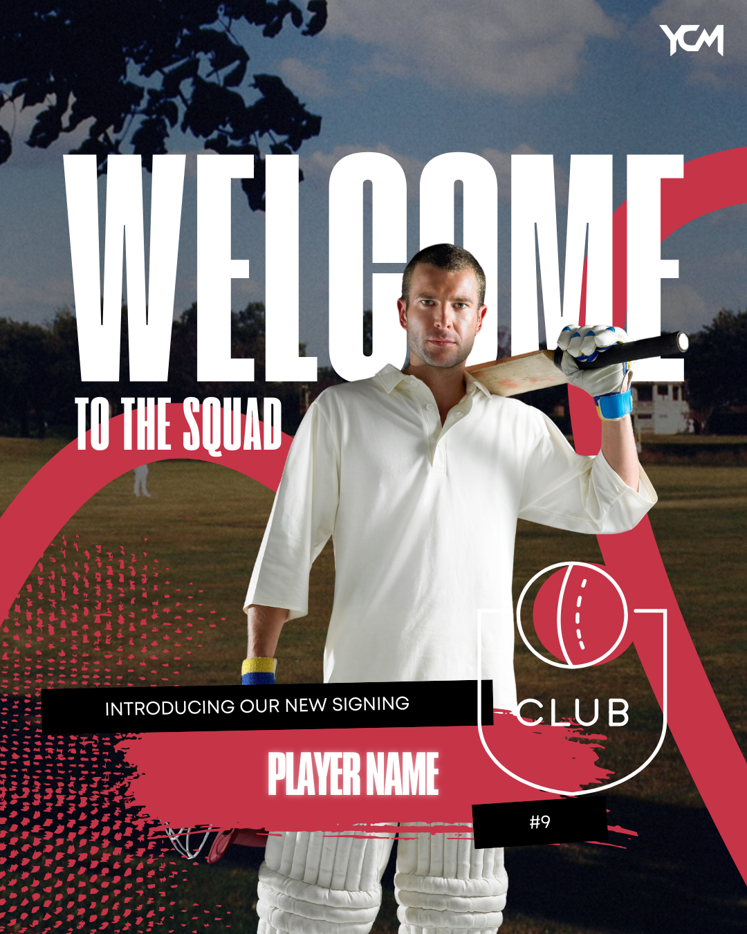 CRICKET CLUB-WELCOME TO ANNOUNCEMENT GRAPHIC