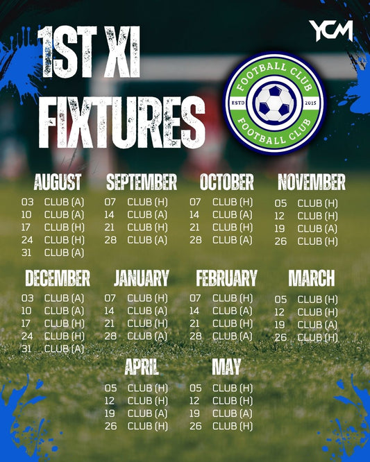 FOOTBALL CLUB-SEASON FIXTURES GRAPHIC