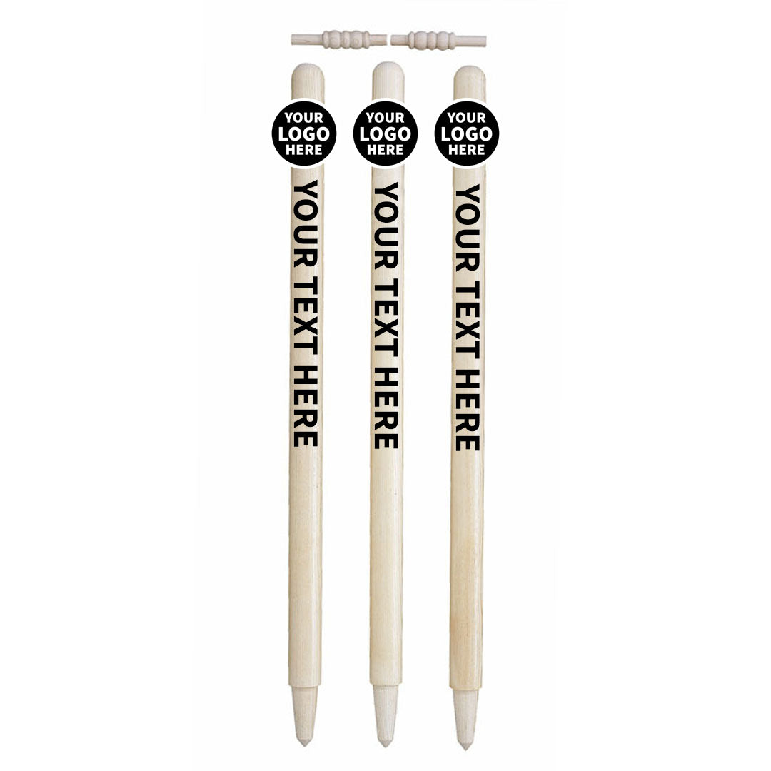 CRICKET STUMP STICKERS-CLUB LOGO AND TEXT