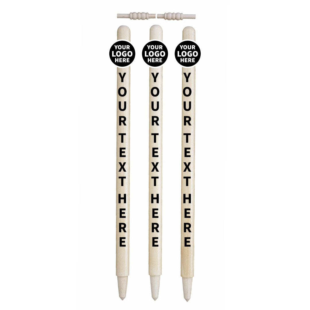 CRICKET STUMP STICKERS-CLUB LOGO AND TEXT