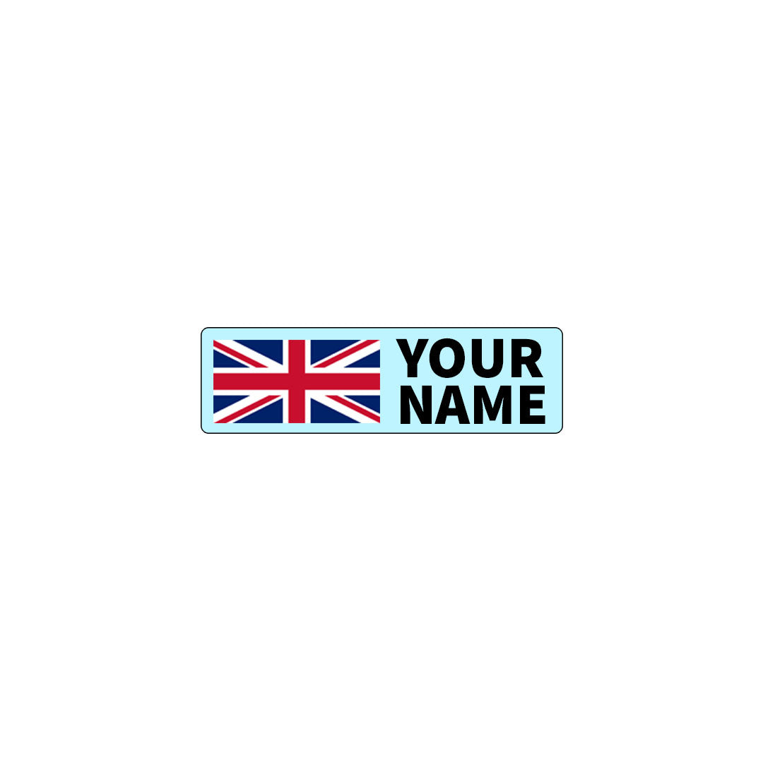 STACKED FLAG & NAME STICKERS