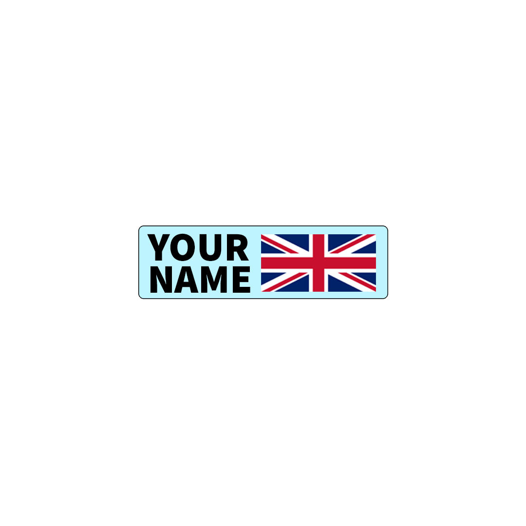 STACKED FLAG & NAME STICKERS