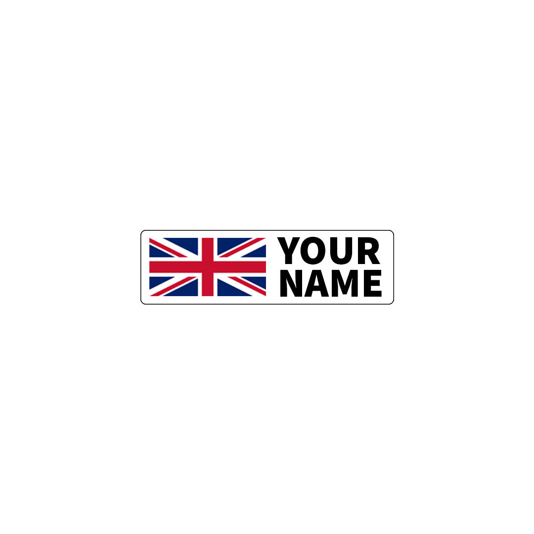 STACKED FLAG & NAME STICKERS