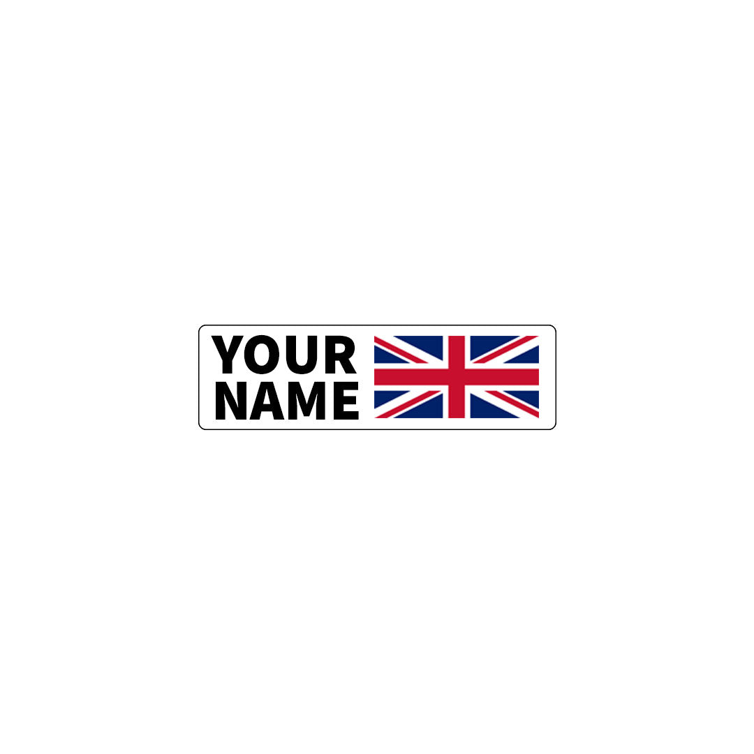 STACKED FLAG & NAME STICKERS