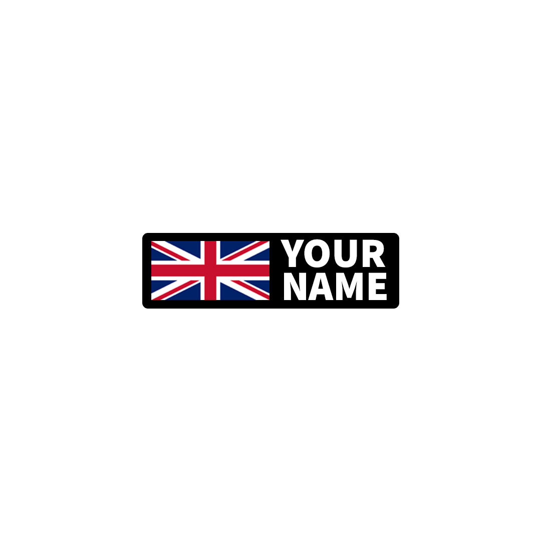 STACKED FLAG & NAME STICKERS