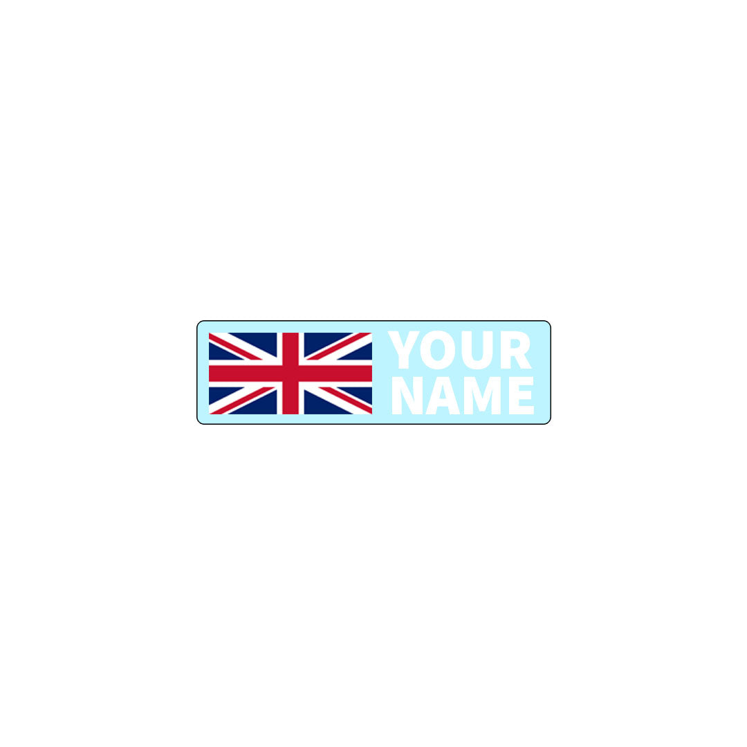 STACKED FLAG & NAME STICKERS
