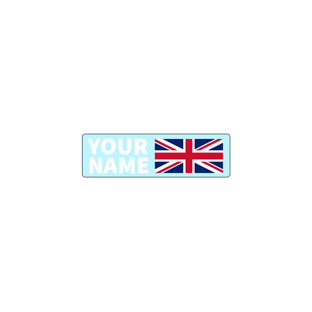 STACKED FLAG & NAME STICKERS